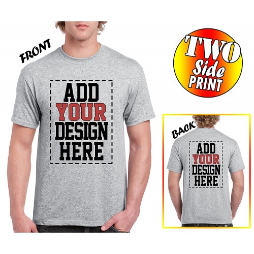 Custom 2 sided T-Shirts - YOUR SHIRT - FRONT and BACK Printing Shirts