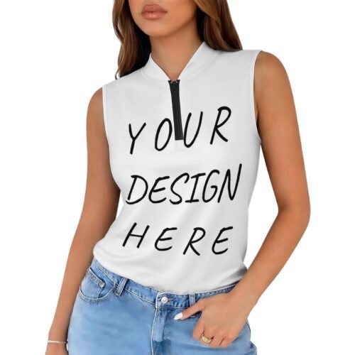 personalized custom women’s upf 50+ sleeveless golf tank top mwl669